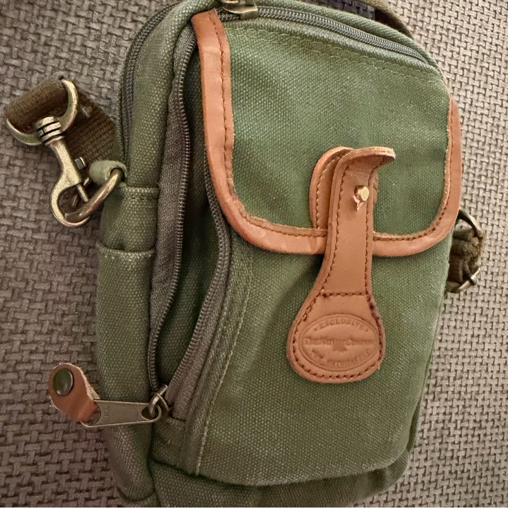 Canvas Leather Field Pouch Satchel VTG 92 The Nature Company Gorpcore Cabincore
